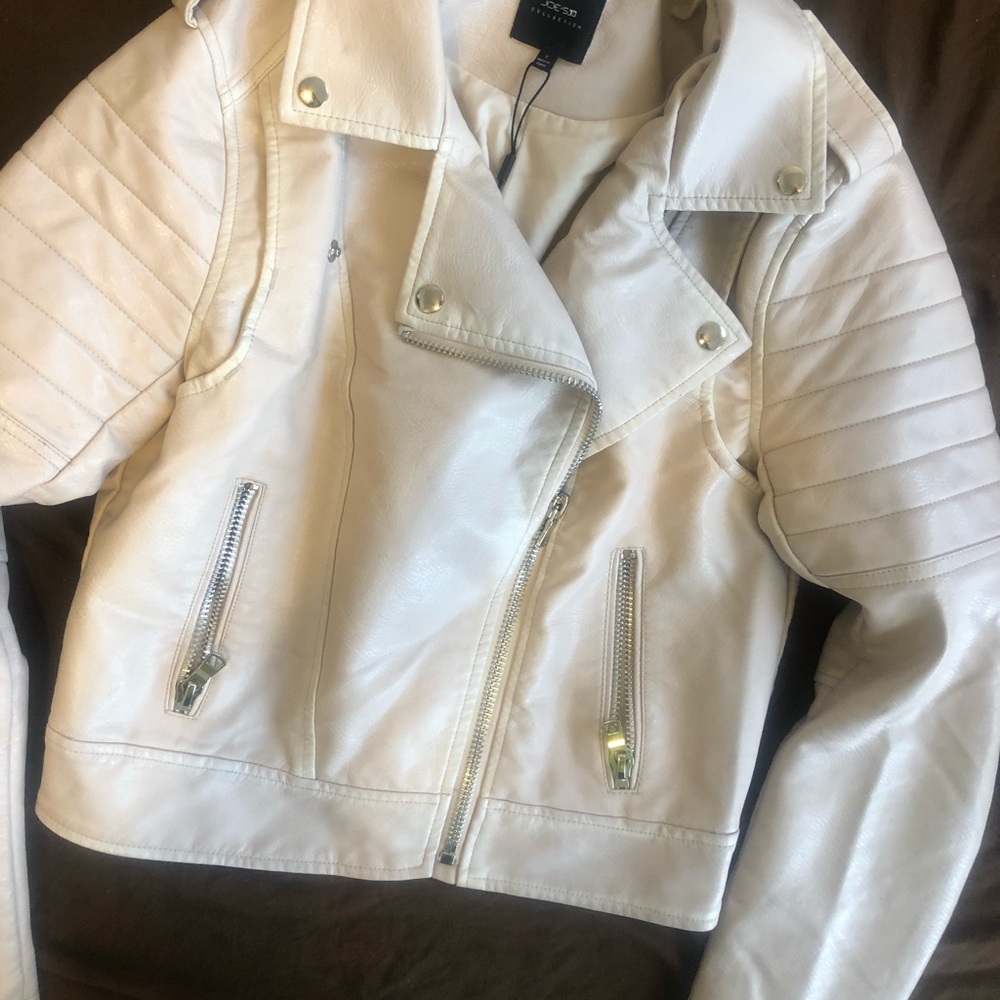 Joe jeans baby powder PINK leather jacket with tag